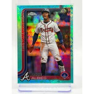 2024 Topps Chrome Logofractor Ozzie Albies Aqua Refractor 120/199 SP Braves